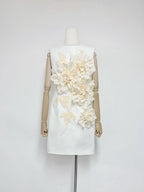 mandy 3d flower embellished Mini Dress in Black