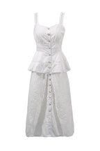 Flowering Girl Women Peplum Hollow Midi Dress In Beige