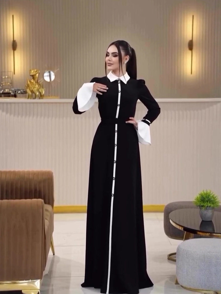 Flowering Girl Women carlin long-sleeved long skirt waist dress
