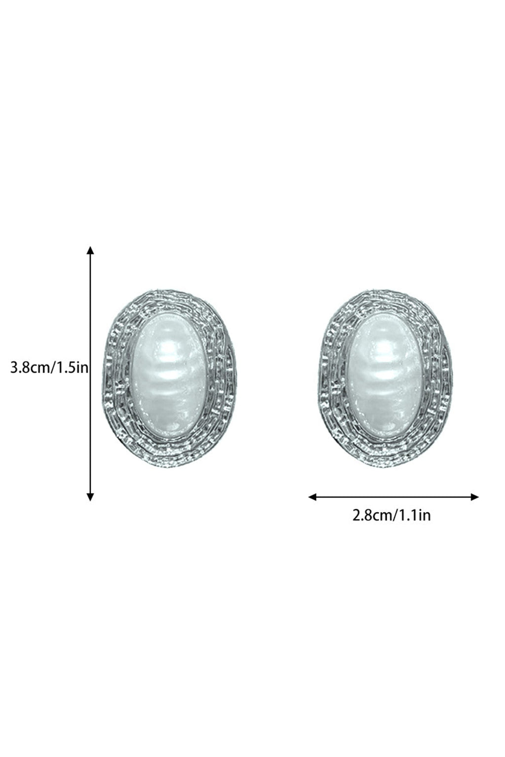 Flowering Girl Women Vintage Textured Gold Oval Baroque Pearl Stud Earrings