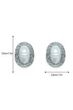 Flowering Girl Women Vintage Textured Gold Oval Baroque Pearl Stud Earrings