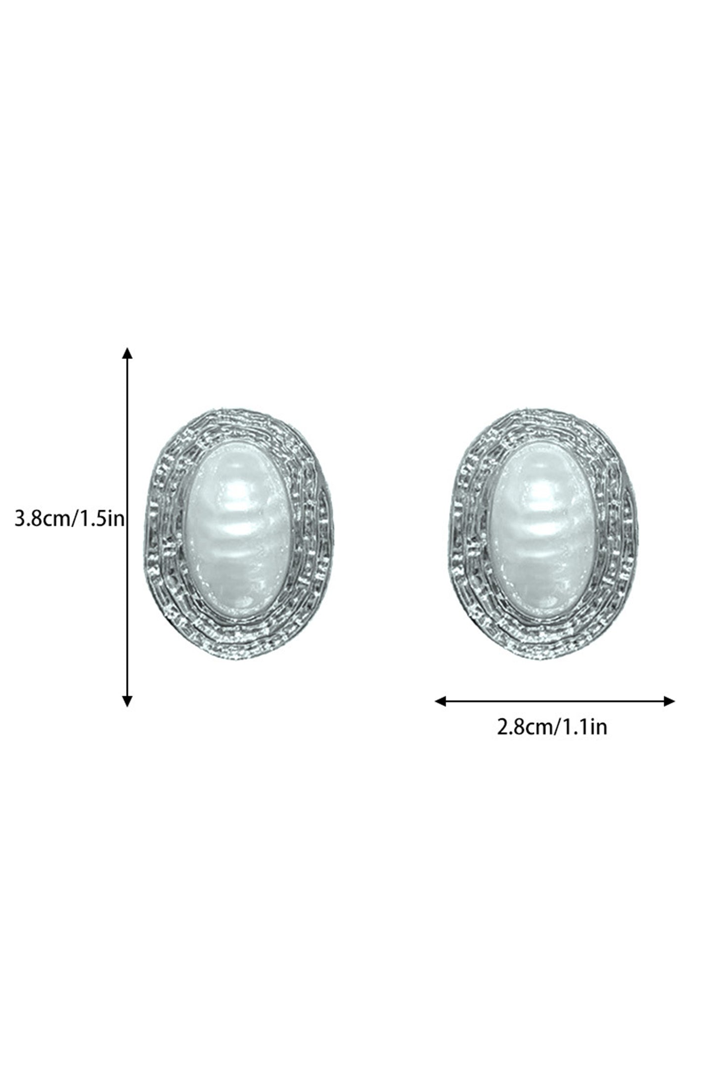 Flowering Girl Women Vintage Textured Gold Oval Baroque Pearl Stud Earrings