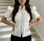 Lace Buckle Shirt Top