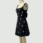 Flowering Girl Women Adora Sleeveless Diamond Bow Bandage Mini Dress In Black
