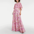 Pink Floral  Maxi Dress
