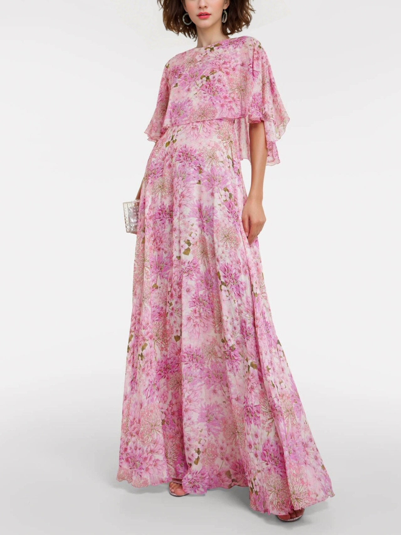 Pink Floral  Maxi Dress