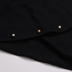 Button-embellished cotton-jersey top maxi skirt suit in black