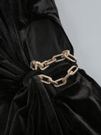 Flowering Girl Women velvet crystal embellished maxi dress in black