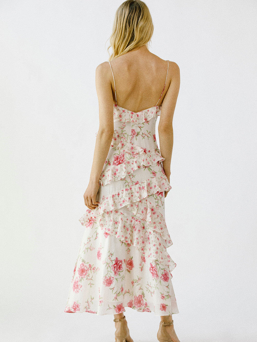 Elodie Tiered Ruffle Floral Cami Maxi Dress