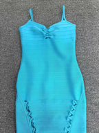 Flowering Girl Women Nancy Hollow Bandage Maxi Dress In Blue
