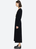 wallis black v-neck bow cutout velvet midi dress