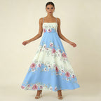agatha floral print strap midi dress