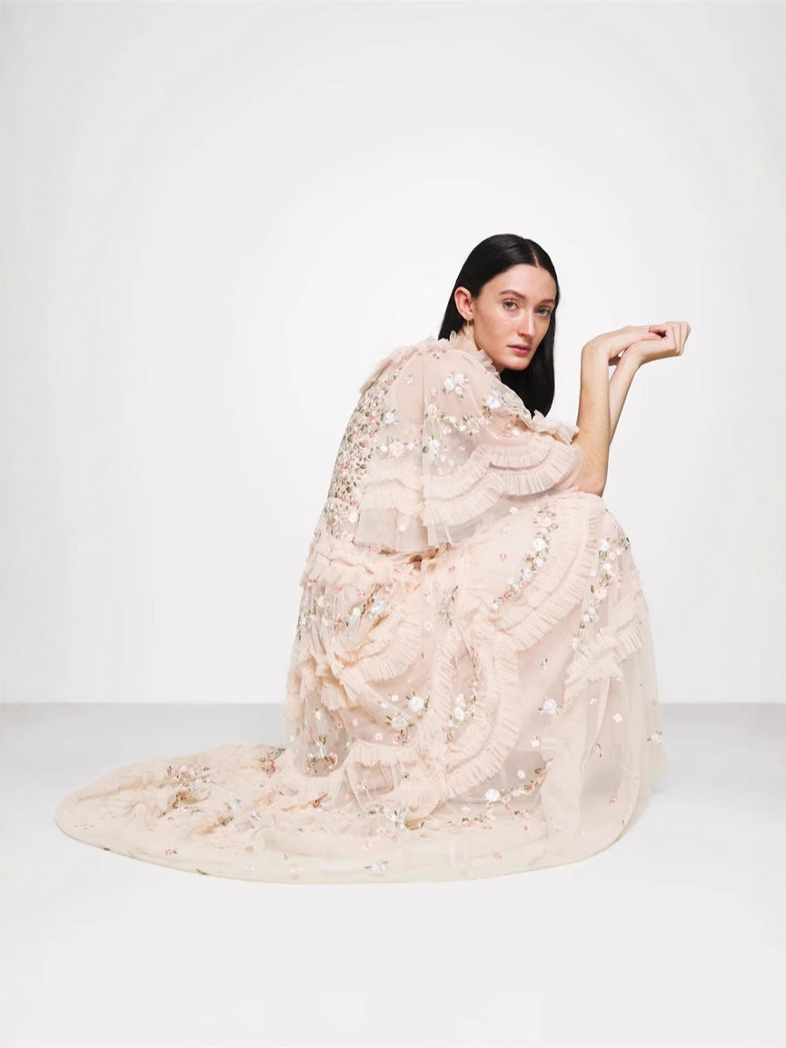 Flowering Girl Women lalabelle tulle floral gown in apricot
