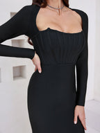 Flowering Girl Women alexandra bodycon bandage mini dress in black
