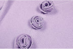 Flowering Girl Women flower knit mini dress in pale purple