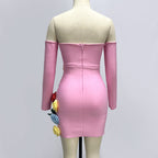 Eigra 3d Flower Tube Top Mini Dress