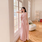 Dolores Oversized Bow Strapless Maxi Dress-Pink