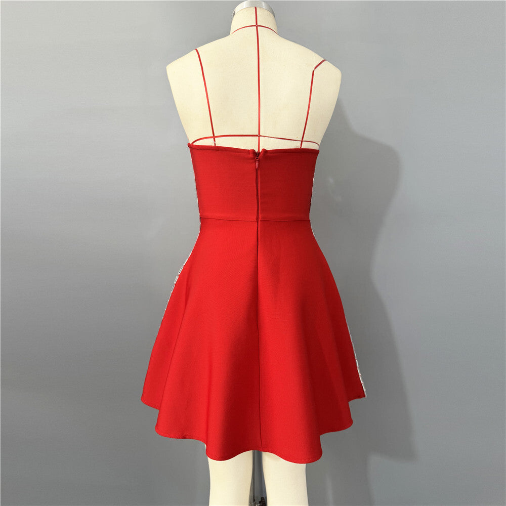 Flowering Girl Women Julie Strapless Diamond Bandage Mini Dress
