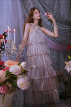 Mera Sleeveless Diamond Chain Cake evening Dress