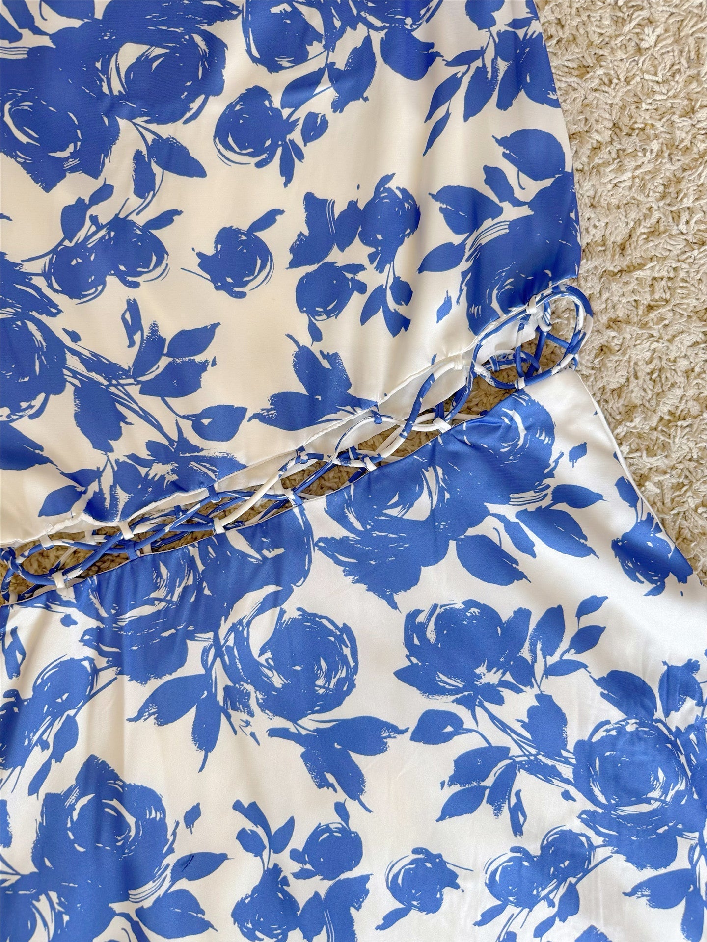 Sleeveless Tie Crop Top & Midi Skirt Floral Two-Piece Set