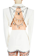 Flowering Girl Women Sabine crystal-embellished jacket & skirt matching set