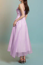 Flowering Girl Women Simona Chiffon Chest Wrap Maxi Dress In Purple