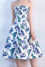 Floral Print Strapless Midi Dress