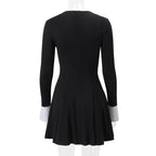 Flowering Girl Women two-tone hollow halter mini dress