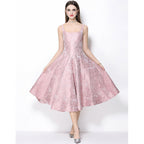 Beverly Vintage Jacquard Slip Midi Dress In Pink