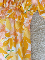 Puff Sleeve V-Neck Tiered Floral Maxi Dress