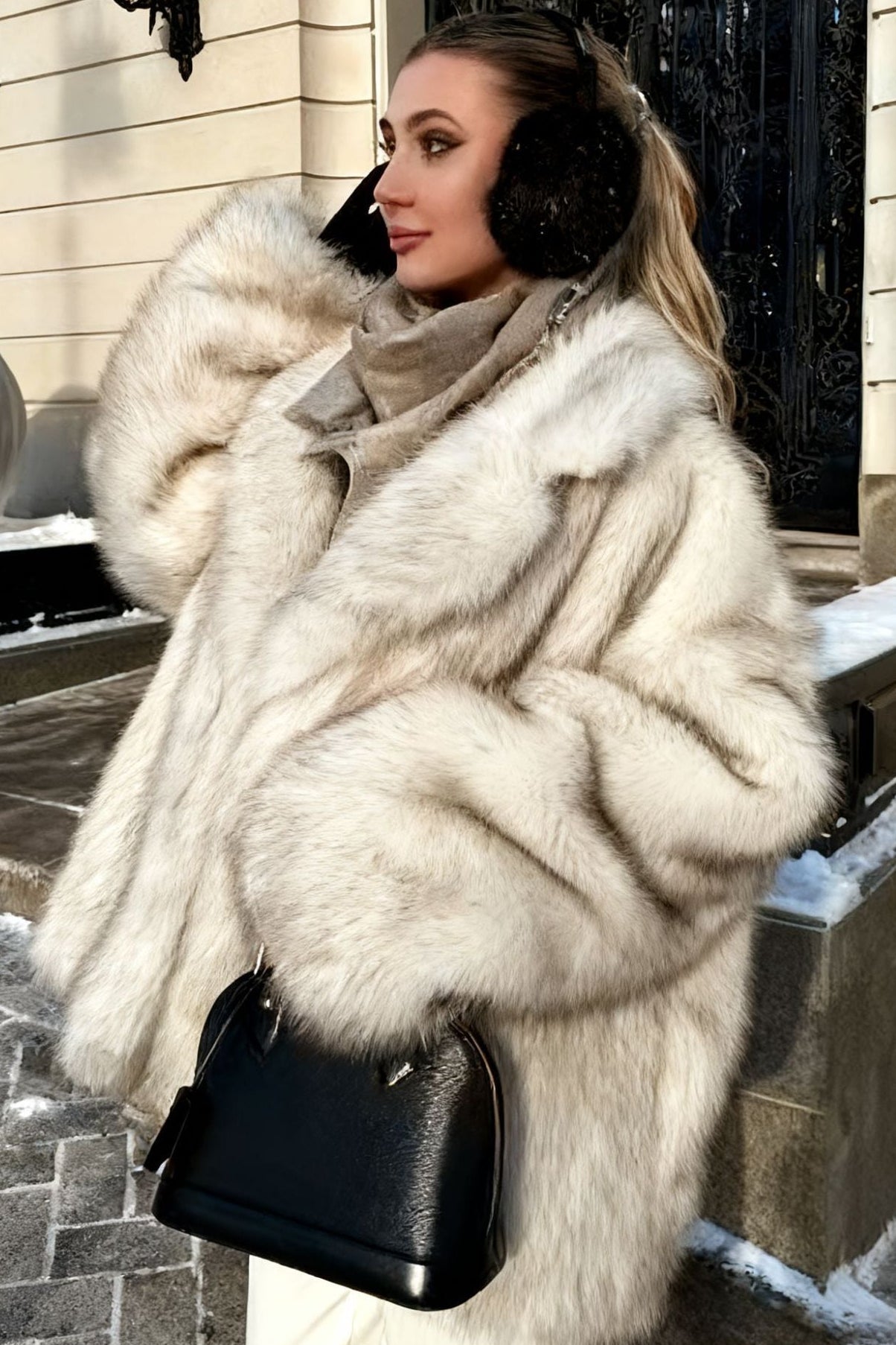 Flowering Girl Women modesty gradient fur coat