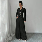 Flowering Girl Women black long-sleeved suit