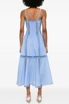 Flowering Girl Women Lillian Embroidered Hollow Tube Top Maxi Dress