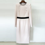 Flowering Girl Women diamond-embellished sheath maxi dress in pink