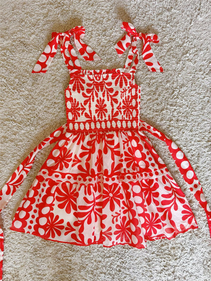 bow tie ruffled layered pleated dress