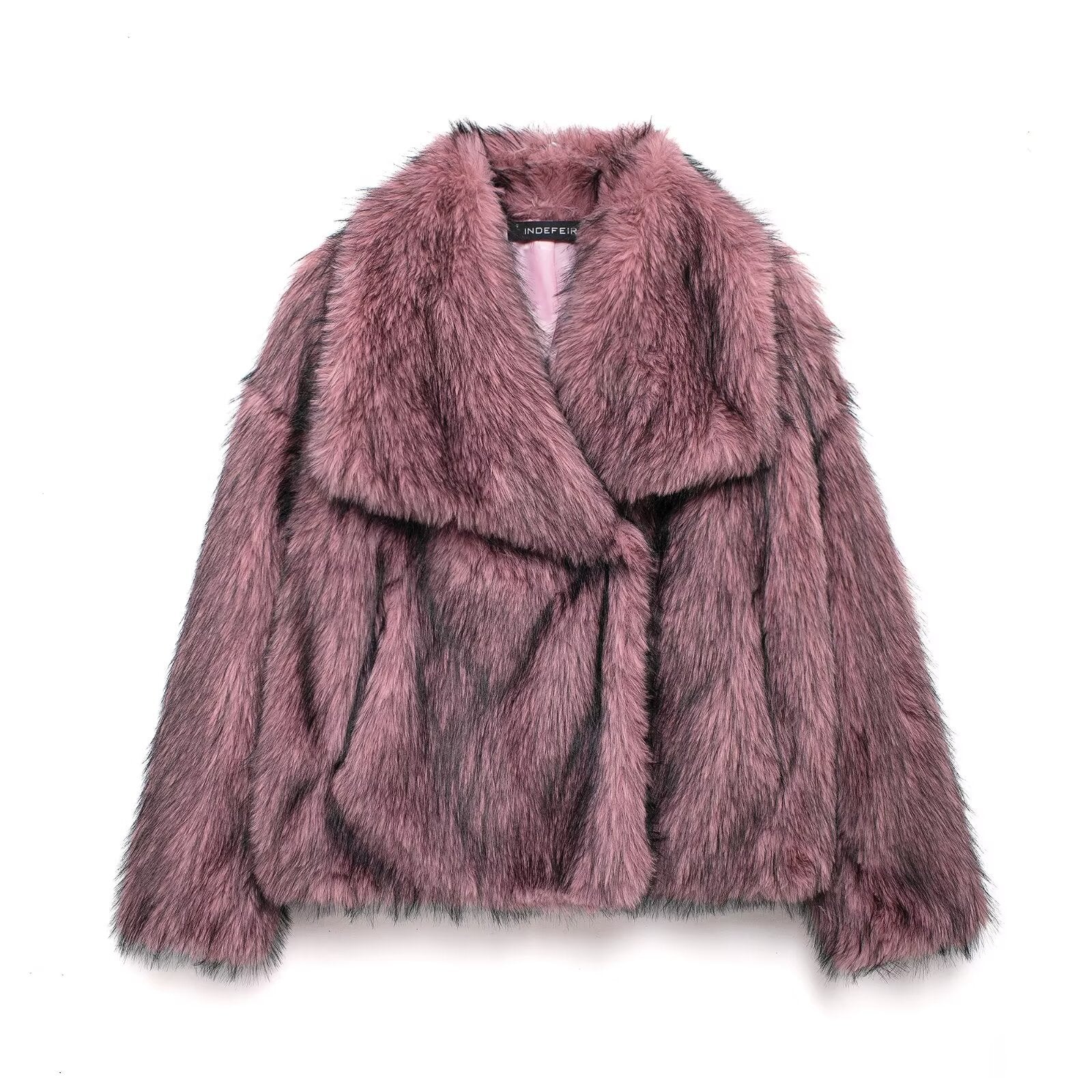 Flowering Girl Women mag lambswool thick fur coat