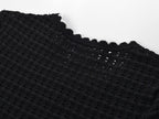 simona hollow knit Mini dress in black