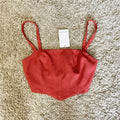 Flowering Girl Women Seamed Corset Style Spaghetti Strap Crop Cami Top