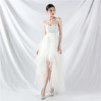 Strapless Sequin Tulle Midi Dress