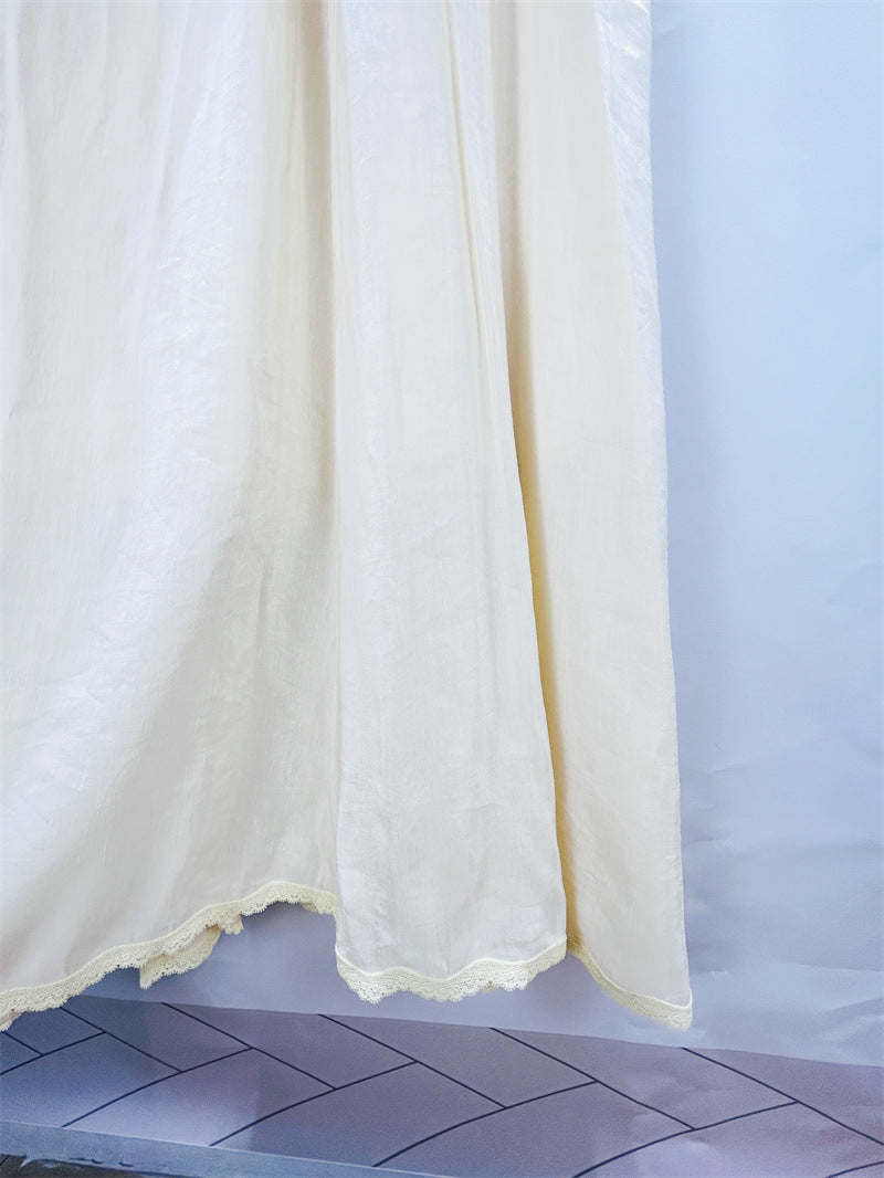 Flowering Girl Women Sleeveless Lace Detail Maxi Dress In Light Yellow