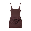 Flowering Girl Women Square Neck Ruched Bodycon Mini Dress