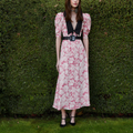 Pink Floral Printed Midi Dress