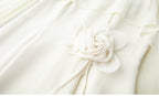 Flowering Girl Women Cape Sleeve 3D Floral Chiffon Midi Mermaid Dress