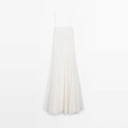 Flowering Girl Women white off-shoulder drape long slip dress