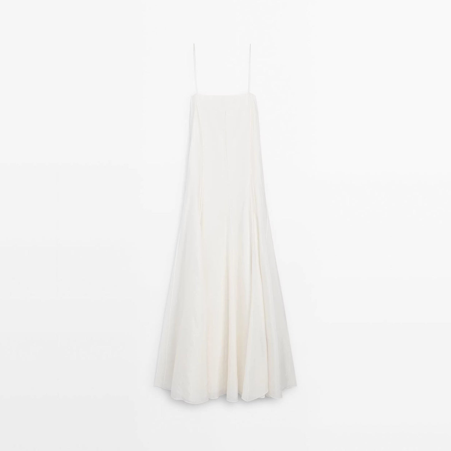 white off-shoulder drape long slip dress
