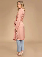 Flowering Girl Women Blissful Blush Pink Trench Coat