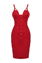 katherine satin bodycon corset mini dress in red