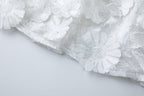 Flowering Girl Women georgia 3d Floral Lace mini Dress in white