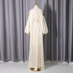 Ashley Apricot Off Shoulder Pleated Puff Sleeve Maxi Dress