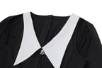 Flowering Girl Women two-tone hollow halter mini dress